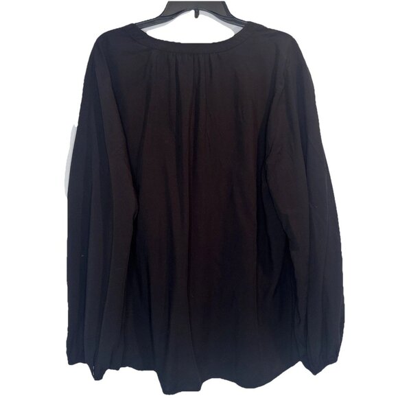 Old Navy Womens Black Rayon Popover V-Neck Long Sleeve Blouse Top Sz XXL NEW - Picture 6 of 10